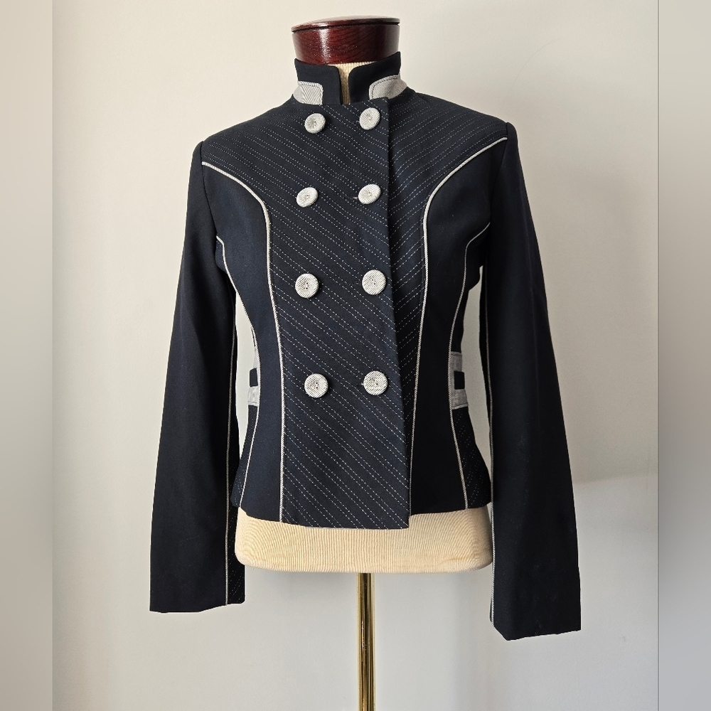 Tristan & Iseut Military Style Navy Blazer/Jacket. Size 2